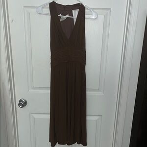 Evan Picone Chocolate Brown Midi Dress